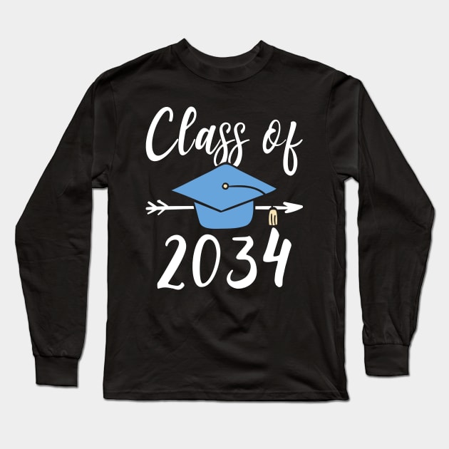 Class Of 2034 Senior Graduation Long Sleeve T-Shirt by kateeleone97023